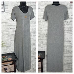 Huskary Gray Tshirt Maxi Dress With Pockets Size Medium